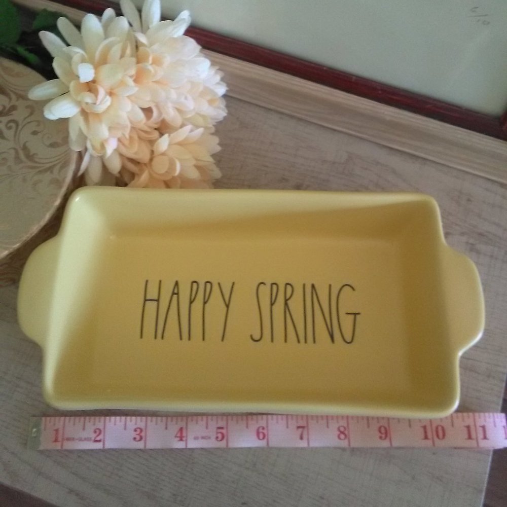 NIB RAE DUNN "Happy Spring" Loaf Pan - Picture 3 of 8